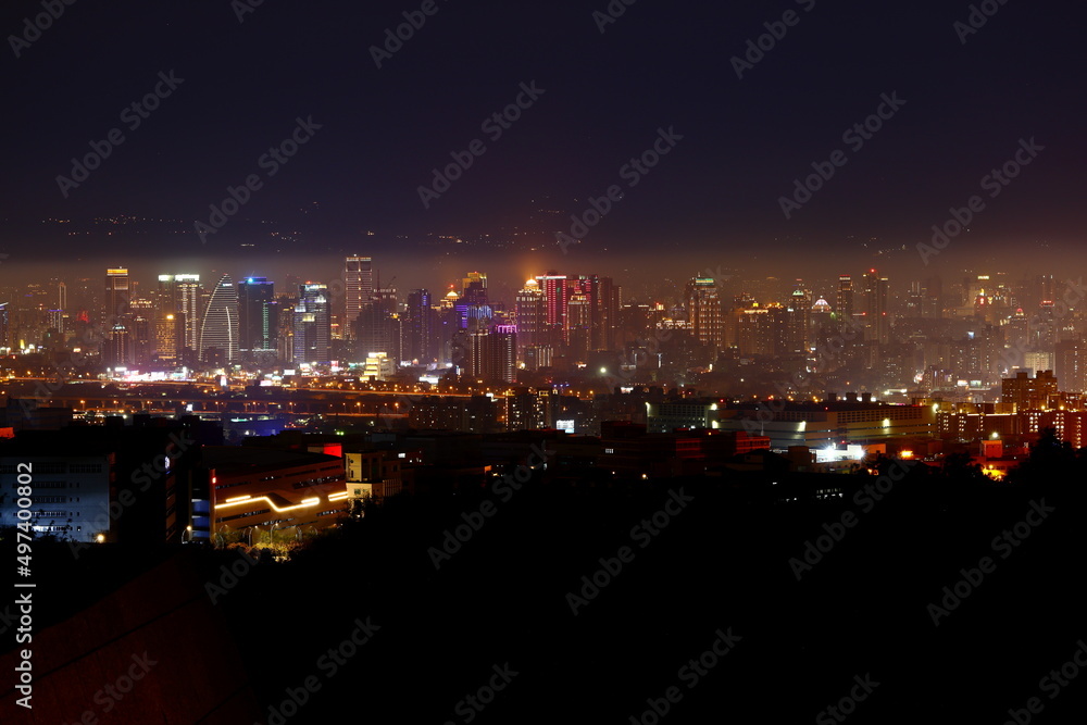 Night view of Taichung City at Wanggaoliao Night View Park - Dadu Plateau Taichung, Taiwan