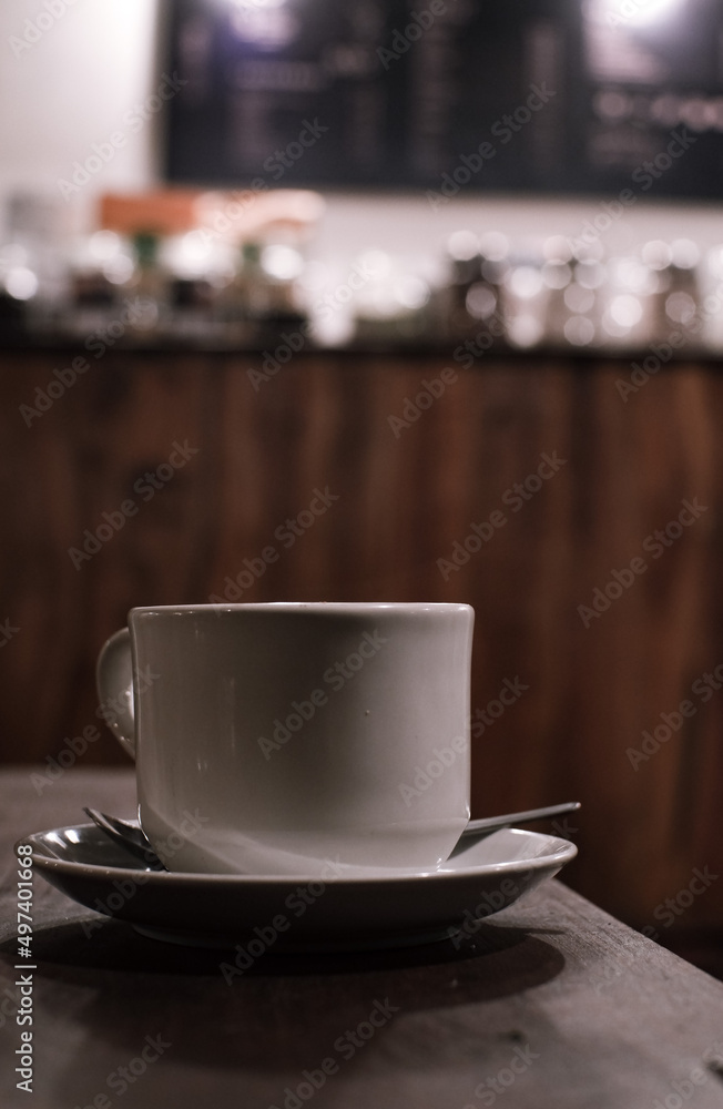 Fototapeta premium Ground coffee in classic cups. Turuk is a typical Indonesian coffee