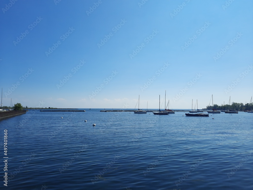 Boats in the Harbour, Toronto, Ontario Lake