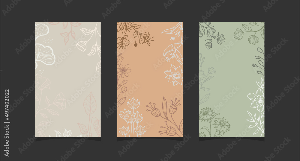 Modern floral boho abstract trendy background design. New design style