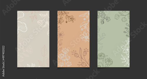 Modern floral boho abstract trendy background design. New design style