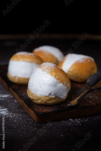Homemade MARITOZZO is Italian bread stuffed with whipped cream.