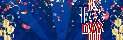 United States of America banner Happy background template.greeting card Vector illustration. TAX DAY