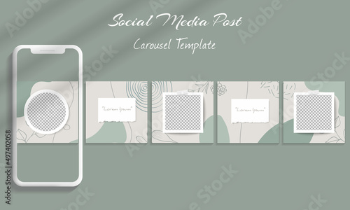 Beautiful social media carousel post template