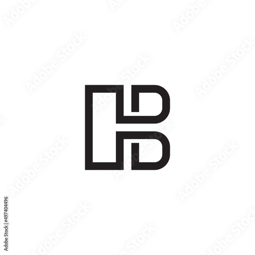 H B HB BH Letter Alphabet Initial Monogram Typography Vector Abstract Illustration Logo Icon Design Template Element