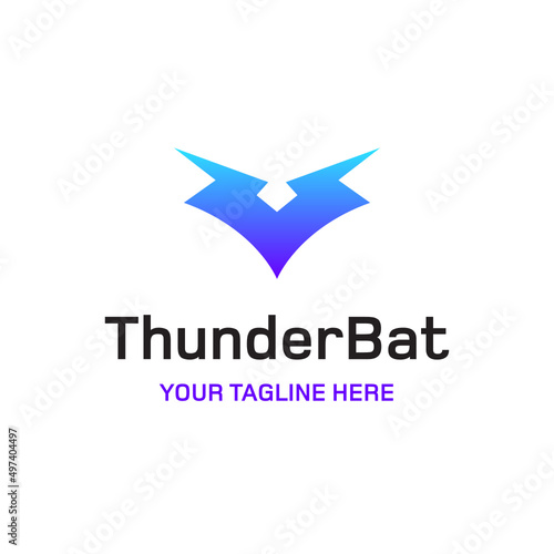 Thunder Lightning Fast Bat Vector Abstract Illustration Logo Icon Design Template Element