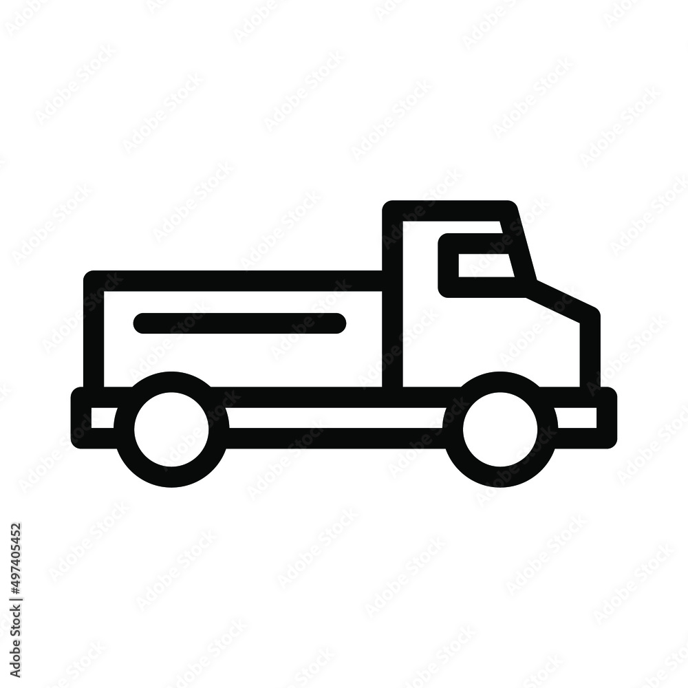 pickup car line icon illustration vector graphic
