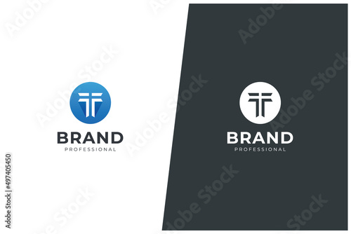 T Letter Vector Monogram Logo Concept Design	
