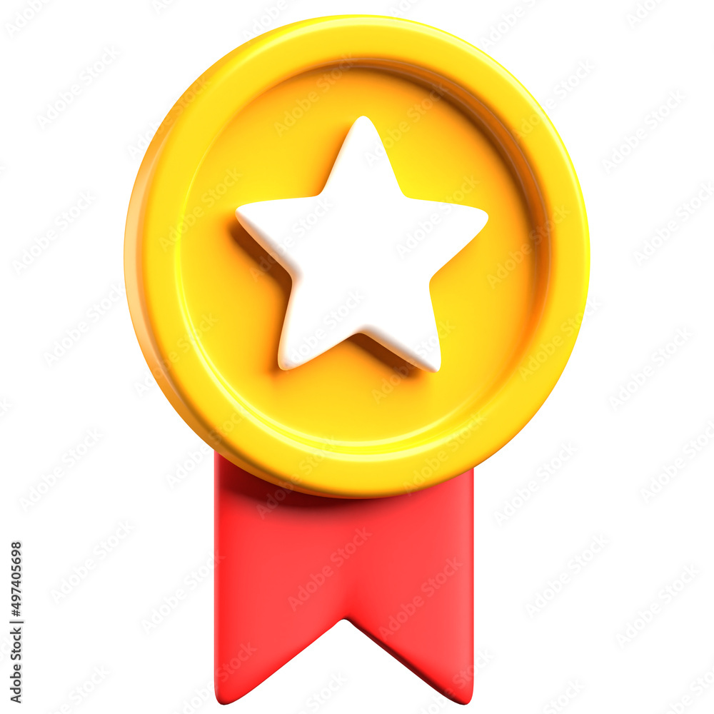 gold star medal 3d render illustration gold star medal 3d render illustration