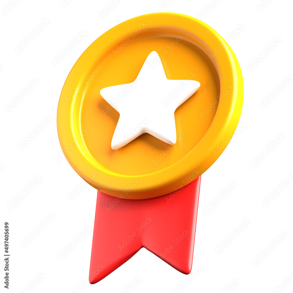 gold star medal 3d render illustration gold star medal 3d render illustration