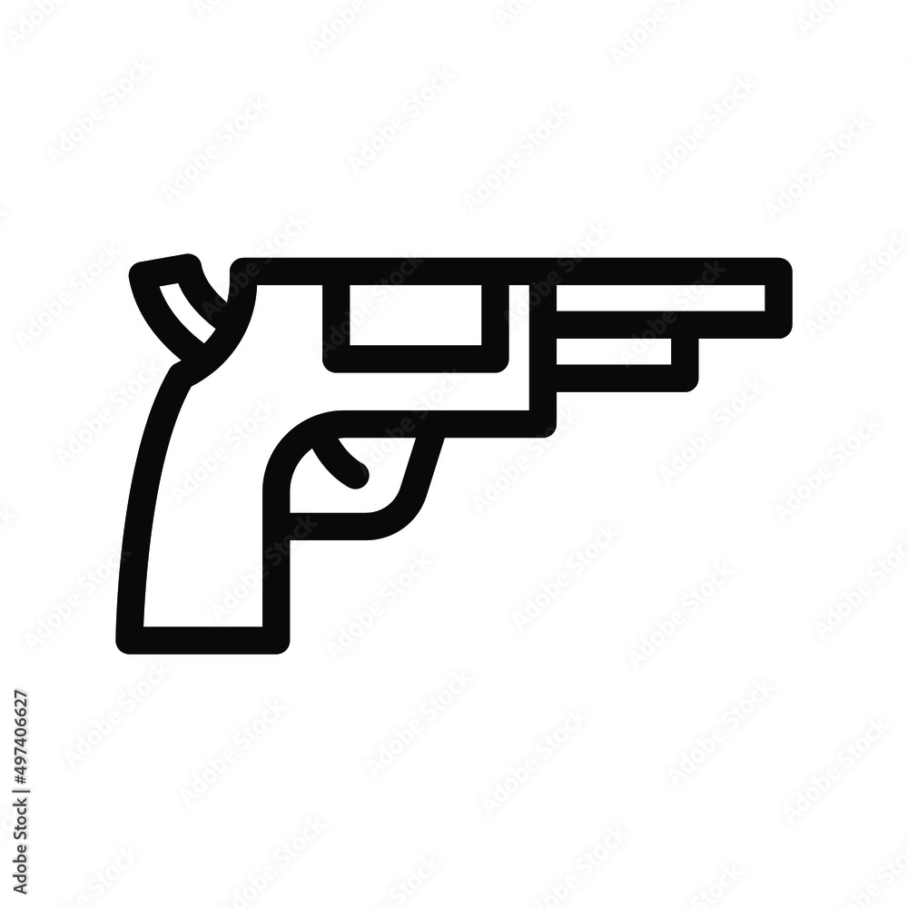revolver line icon illustration vector graphic