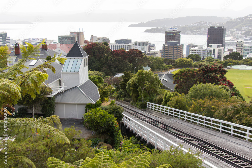 Panoramic view of Wellington City and cable car railway, New Zealand. Panoramic view of Wellington City and cable car railway, New Zealand.