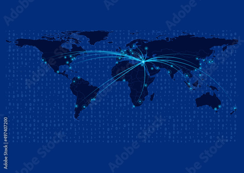 Cyprus map for technology or innovation or export concepts.  Connections of the country to major cities around the world. File is suitable for digital editing and prints of all sizes.