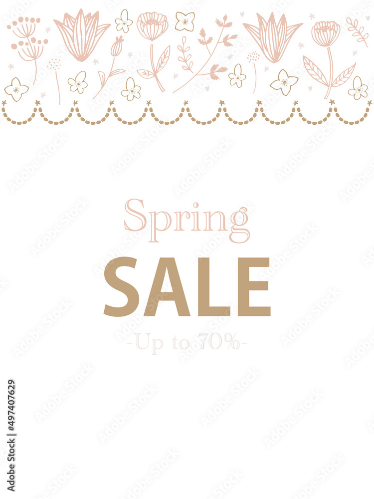 Obraz premium ピンクと茶色の北欧春のセールフレーム