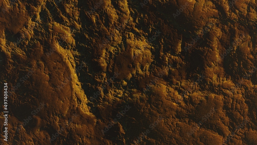 3d render of abstract planet surface with high detailed relief