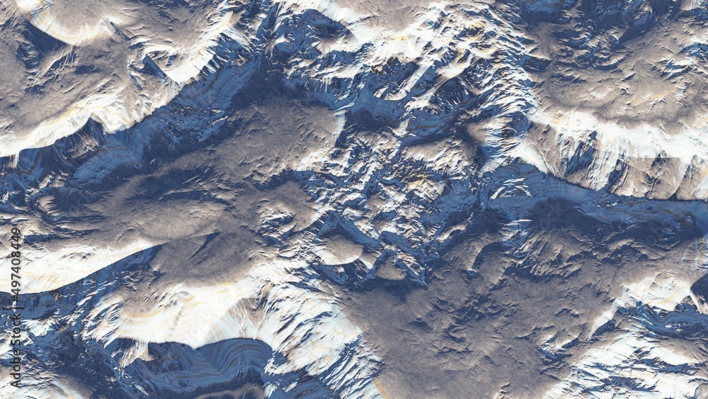 Fototapeta premium 3d render of abstract planet surface with high detailed relief