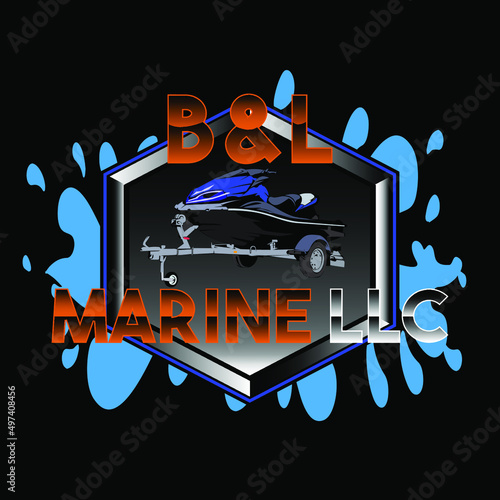 Illustration Vector Graphic of Jet ski on trailer logo