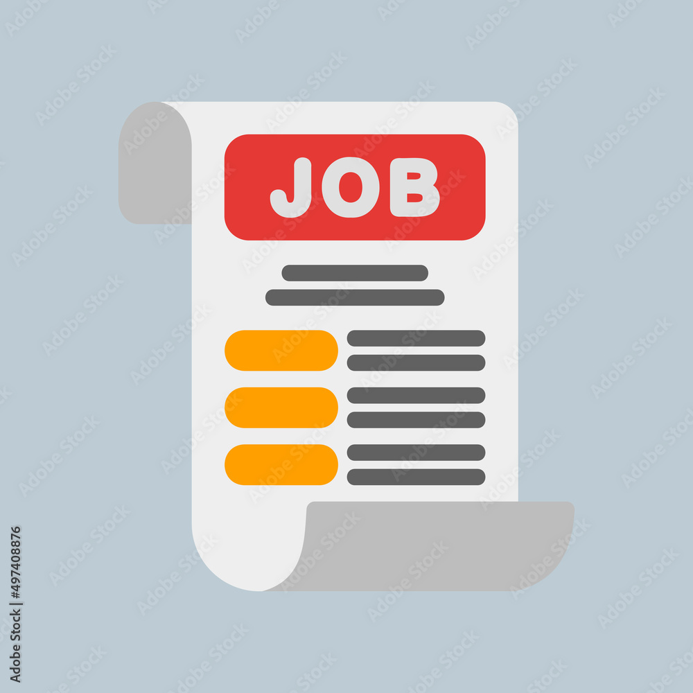 Job offer icon in flat style, use for website mobile app presentation Job offer icon in flat style, use for website mobile app presentation
