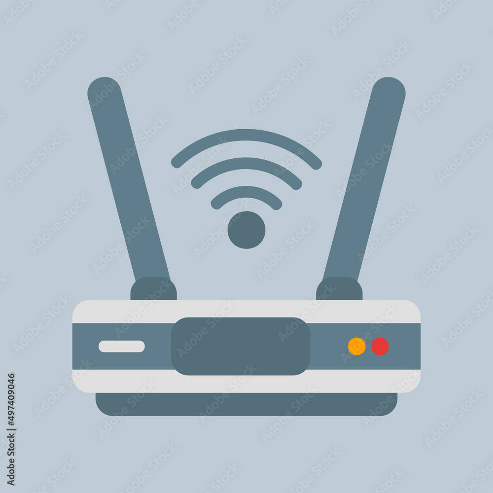 Router icon in flat style, use for website mobile app presentation Router icon in flat style, use for website mobile app presentation