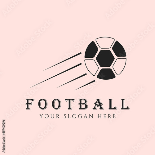 football vector with shadow logo line art symbol illustration design