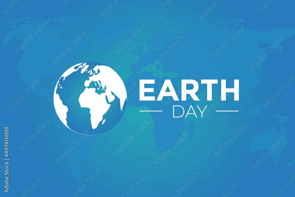Blue Earth Day Vector Illustration Background with Globe Blue Earth Day Vector Illustration Background with Globe