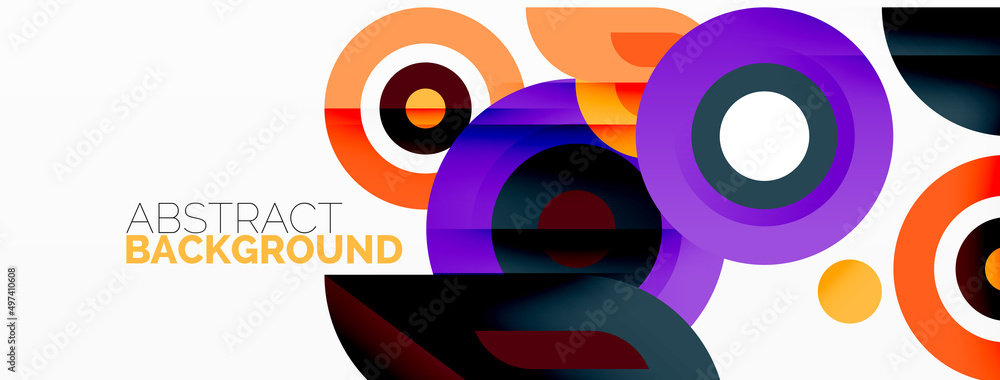Obraz premium Rings and circles geometric abstract background for wallpaper, banner, backdrop