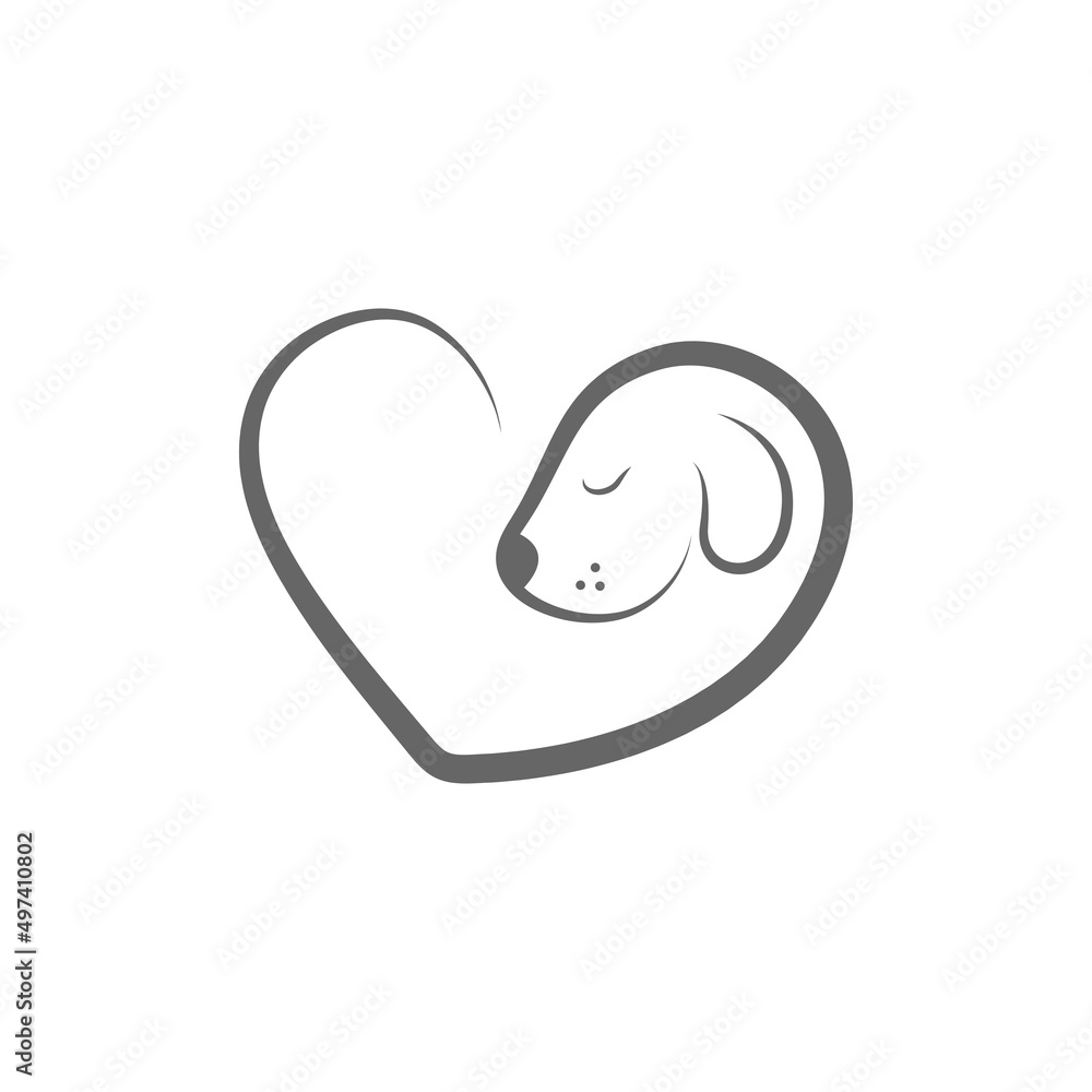 Dog icon logo illustration template