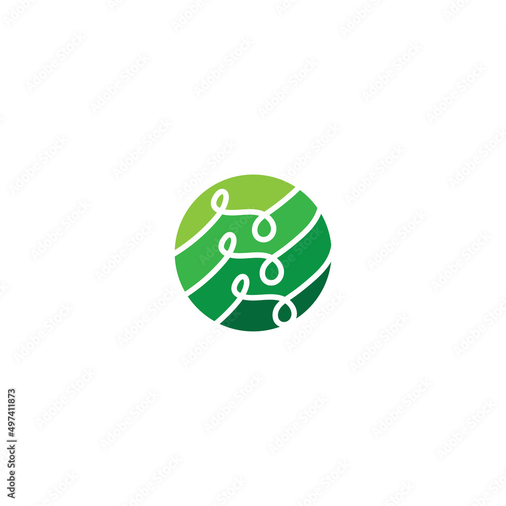 nature logo circle green color initial n line design vector illustration nature logo circle green color initial n line design vector illustration