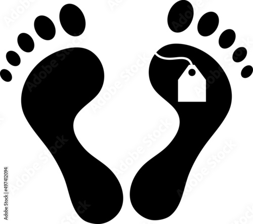 feet label dead body symbol vector.eps