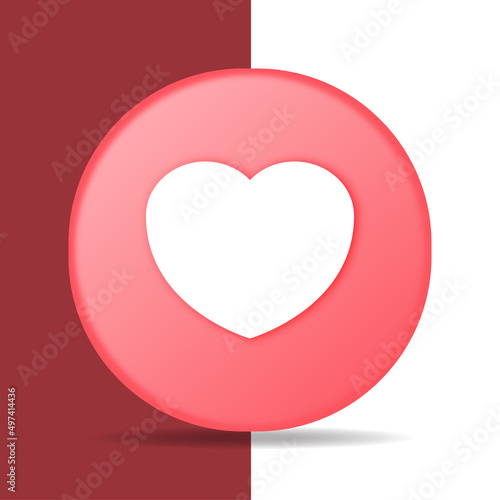 3 dimensional shape love icon