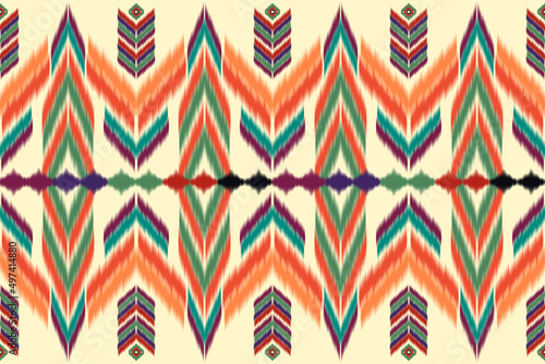 ethnic geometry ikat seamless pattern original design for background , carpets, scarves, wrapping paper, clothing, jewelry