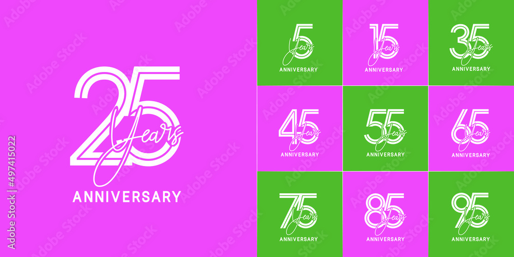 set of anniversary premium collection white color can be use for celebration event