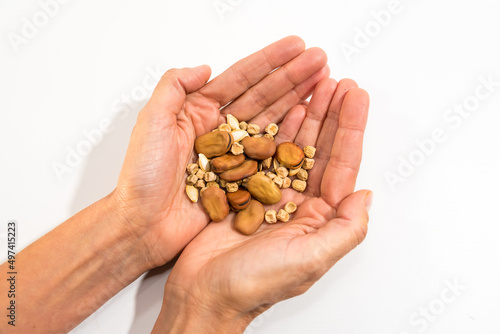 hands holding seeds for planting at home, blossom, mother earth, earth day concept