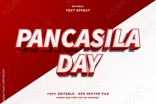 Pancasila Day 3D Editable Text Effect © Kardus Studio