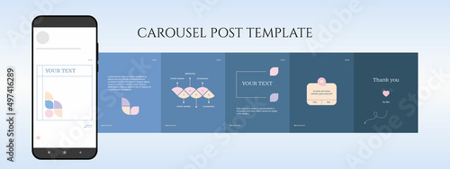 Template for carousel post in social network