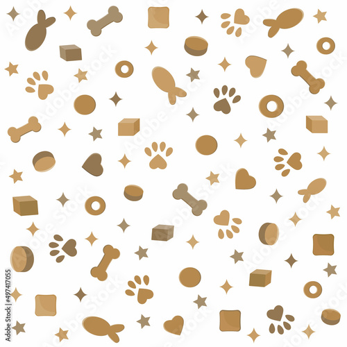Animal feed pattern, color vector illustration on a white background
