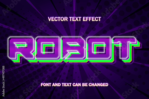 robot eva purple neon light style typography 3d editable text effect style template  background wallpaper banner poster flyer