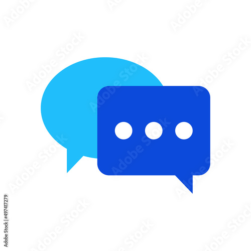 Conversation chat icon vector graphic illustration in blue