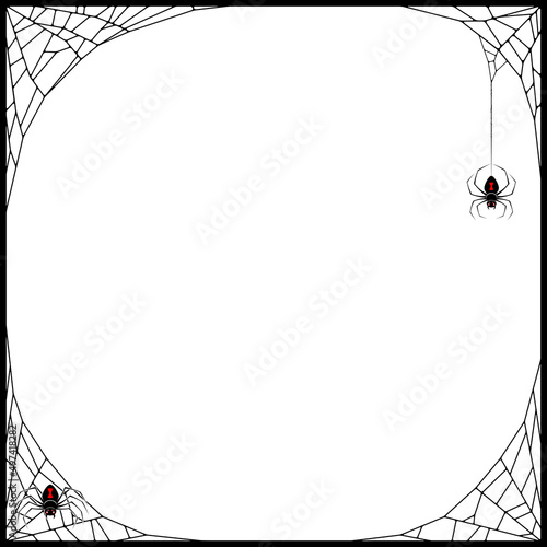 Photo frame design with spider webs