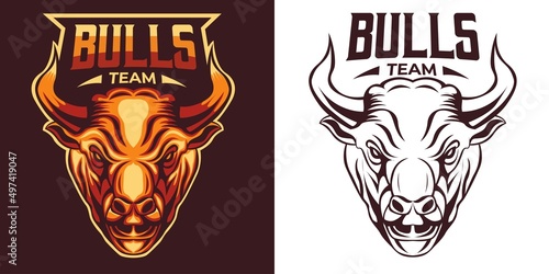 bull head esport logo mascot design