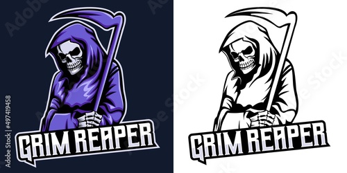 grim reaper esport logo mascot design