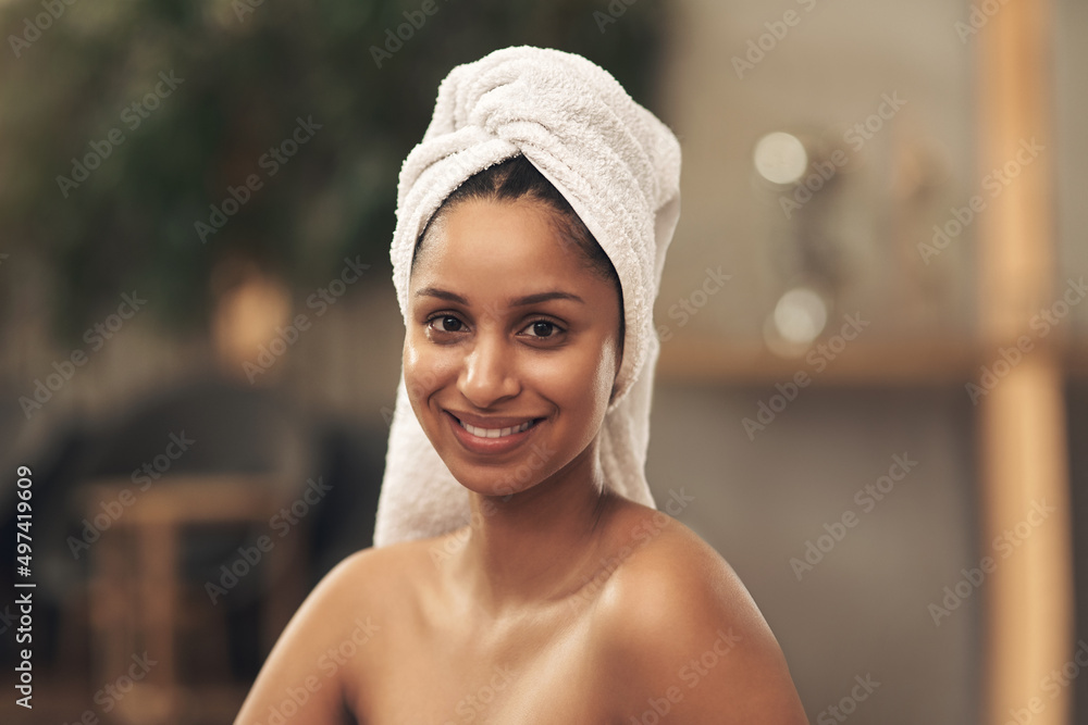 It all comes down to self love. Shot of a woman wearing a towel