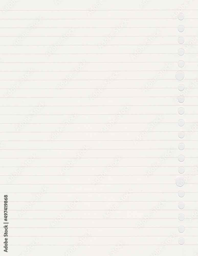 Empty notebook paper background. Empty notebook paper background.