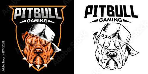 pitbull mascot esport logo design