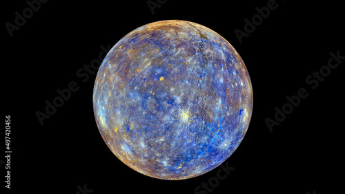 The Planet Mercury. Elements of this image were furnished by NASA.
