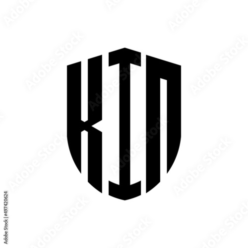 KIN letter logo design. KIN modern letter logo with black background. KIN creative  letter logo. simple and modern letter logo. vector logo modern alphabet font overlap style. Initial letters KIN 