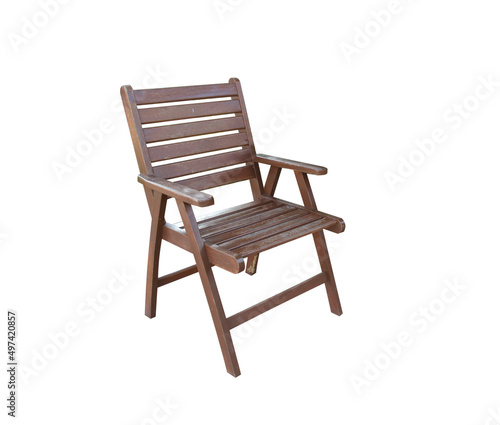 vintage wooden chair isolated on white background