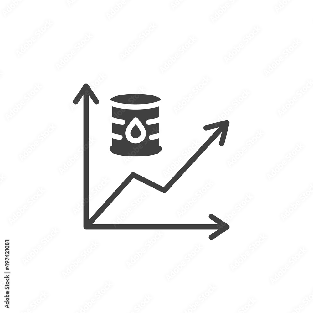 Increase oil graph vector icon Increase oil graph vector icon