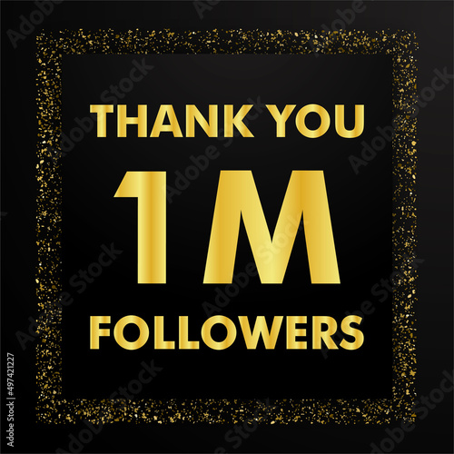 Thank you followers people, 1M online social groups, number of subscribers in social networks, the anniversary vector illustration set. My followers logo, followers achievement symbol design.