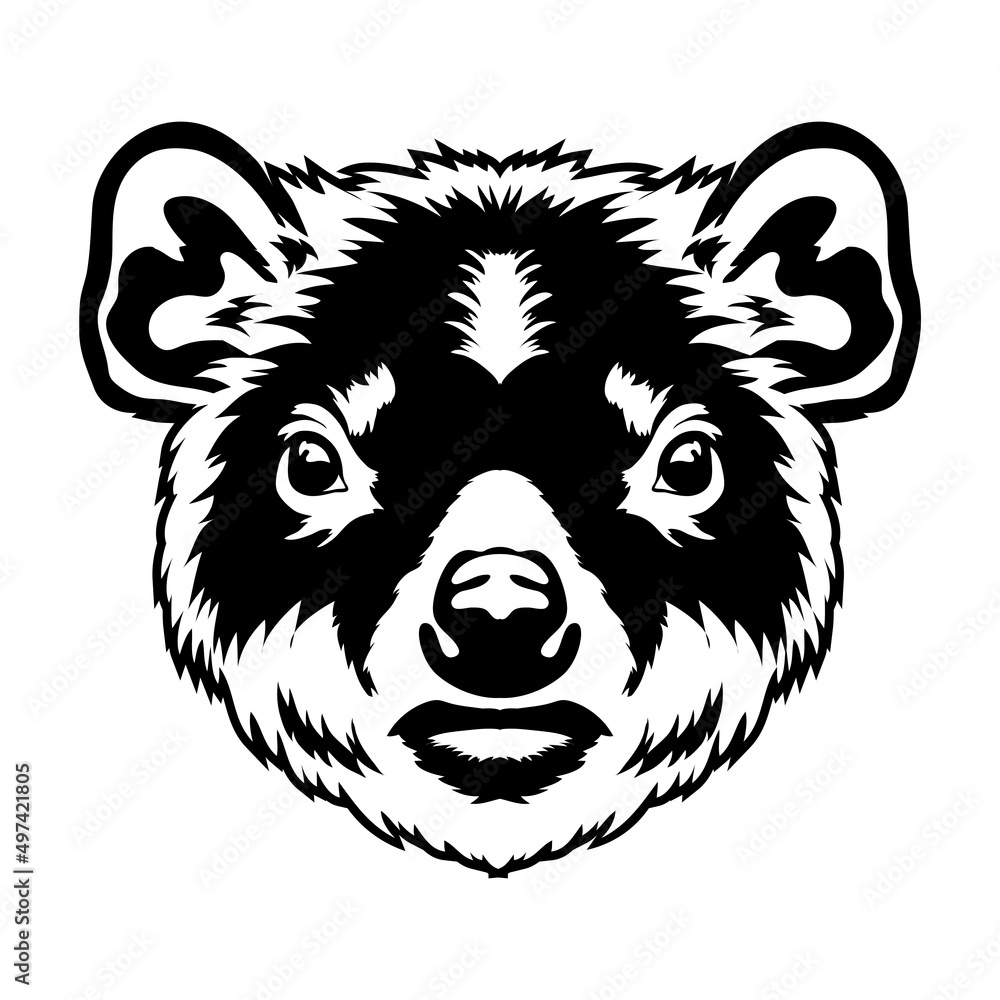 Tasmanian devil face vector iilustration in hand drawn style, perfect for tshirt and mascot design Tasmanian devil face vector iilustration in hand drawn style, perfect for tshirt and mascot design